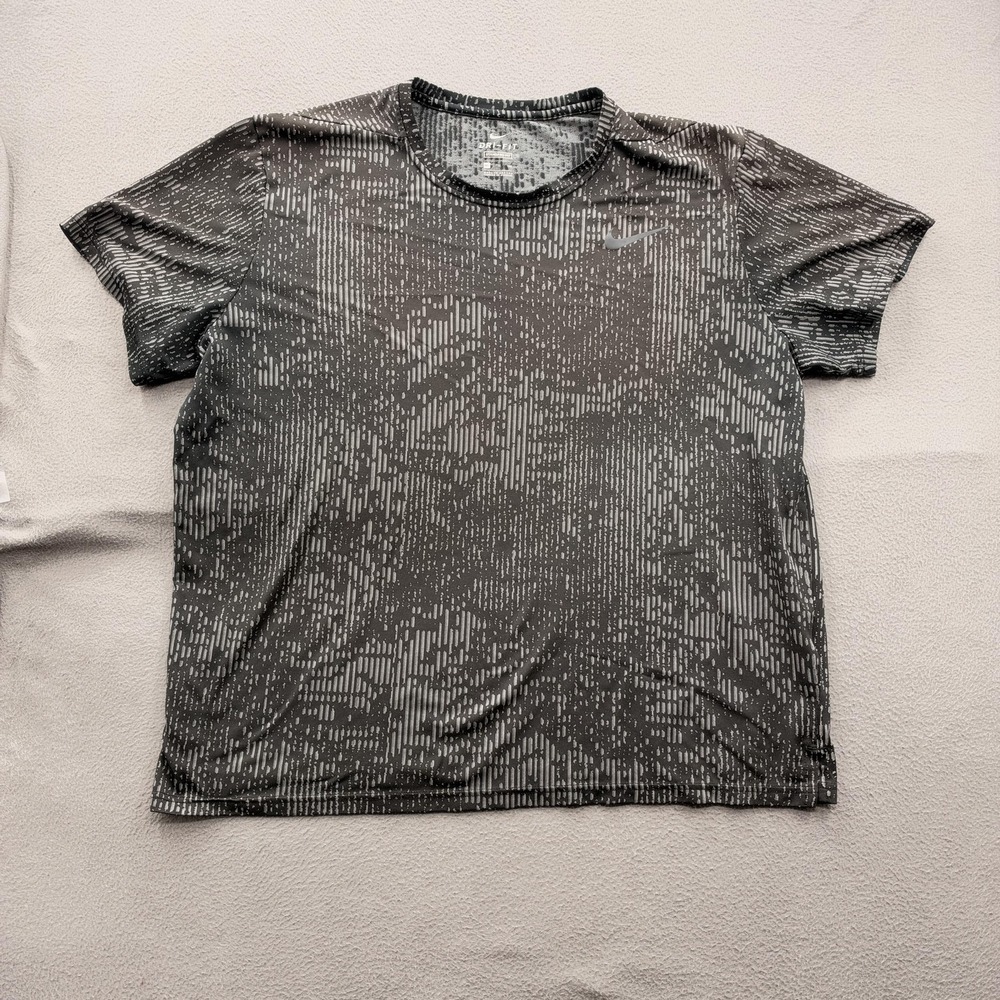 Nike Dri-FIT Shirt Mens 2XL Gray Short Sleeve Geometric Athletic Performance Tee